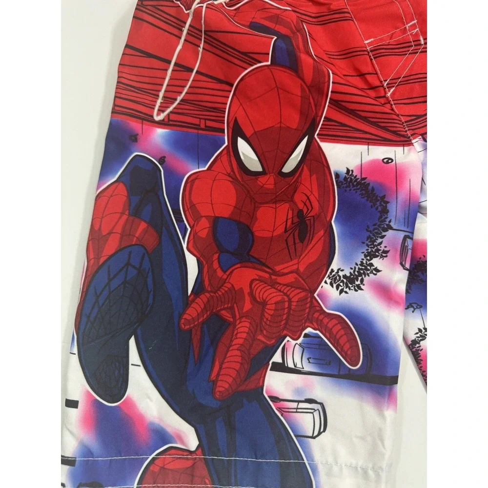 Boys‎ Marvel  Spider-Man Swim Trunk Shorts Bathing Suit Red Peter Parker Sz M